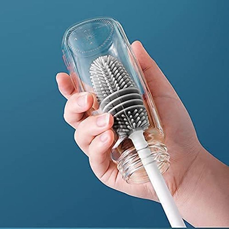 SARTHU Bottle Cleaning Brush Silicone Long Handle for Baby Bottles,Hydro Flask,Sports(Multicolor)
