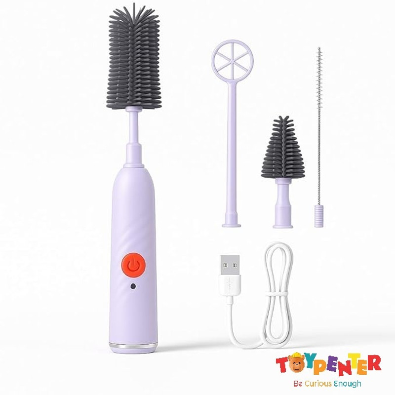 TOYPENTER Baby Electric Bottle Brush Cleaner | Multi-Purpose 360° Movable Easy Cleaning(Purple)