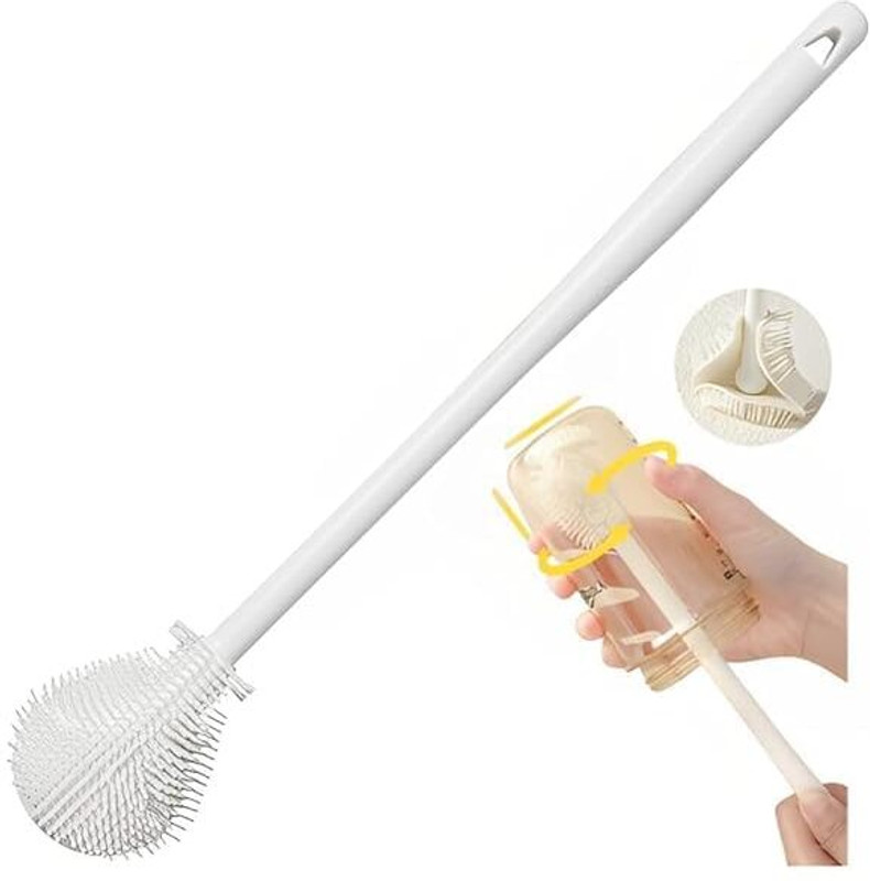 DoDoEnterprise Restore Bottle Brush - Gentle & Efficient Silicone Deep Cleaner(White)
