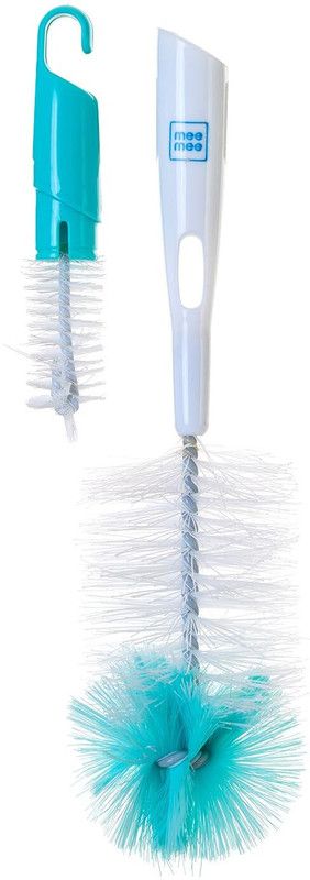 MeeMee 360° Movable Nylon Bristle Baby Feeding Bottle & Nipple Cleaning Brush(Green)