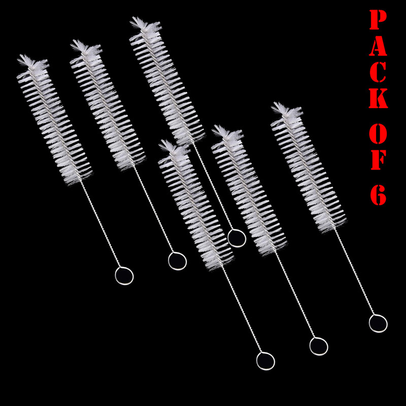 Brownbask Test Tube Cleaning Brush Pack of 6(White)