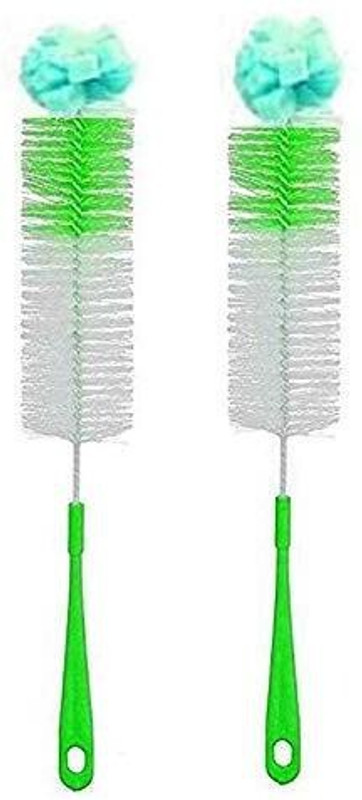 Reveknow Long Bottle Cleaning Brush for Clean All Sizes of Bottles Bottle Cleaning Brush Glass and Bottle Plastic Cleaning Brush Water Bottle Cleaner Tool Nylon Brush - 2 pieces(White, Green)