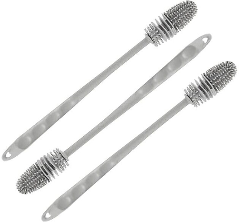 Vadhavan Silicone Water Bottle Cleaner|Brush with Long Handle|Reusable Cleaning Brush(Grey)