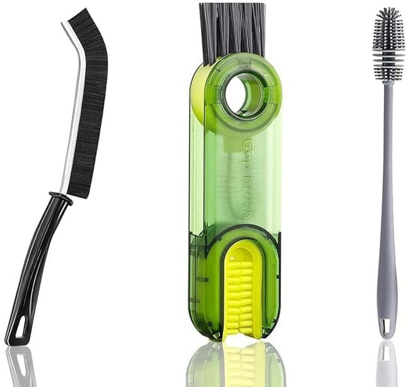 Priyank Bottle cleaner brush combo| Silicon Long handle brush + Cap & Lid Cleaner(Multicolor)