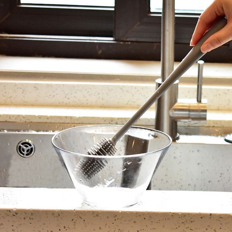 DHAN UTAJAM Silicone Bottle Cleaning Brush / Cleaning Brush for Washing(Grey)