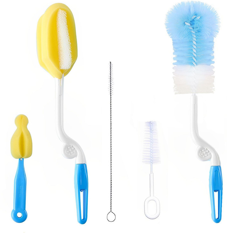 SYGA 5-Piece Bottle Cleaning Brush Set, Multi-Purpose 5-in-1 Brushes for Bottles,Cups(Multicolor)