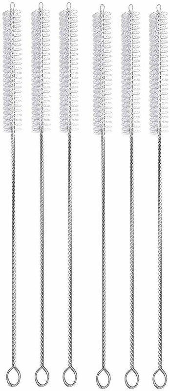 mapperz Stainless Steel Nylon Thin Pipes Drinking Straw Cleaning Brushes(Grey)