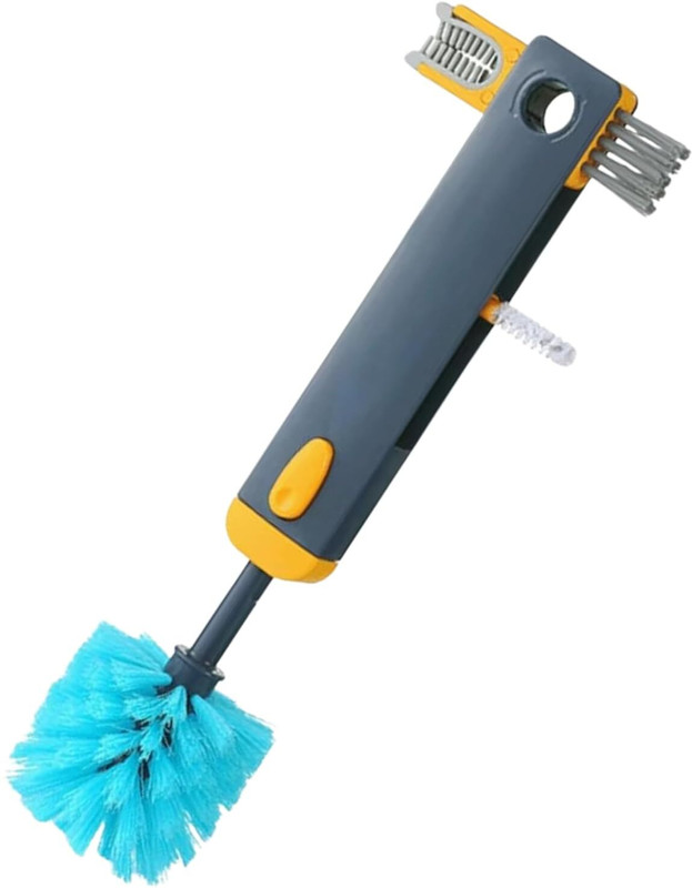 F8WARES 4-in-1 Cleaning Water Bottle Brush - Lid Cup Cap Washer Brush Cleaning Brush(Blue)