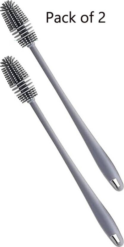 shiva enterprises Silicon Brush for Water Bottles Flask Long Handle Bottle Cleaning Brush(Grey-2)