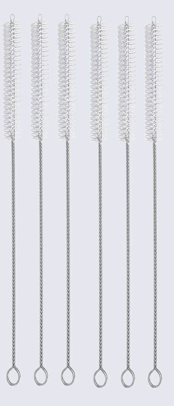 MISHI Straw Cleaner Brush, Reusable Stainless Steel -(Silver and white)
