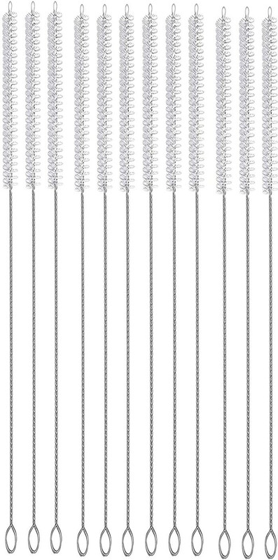Qweezer 12 Set Steel Drinking Pipes Brush | Drinking Pipe Brush(White)