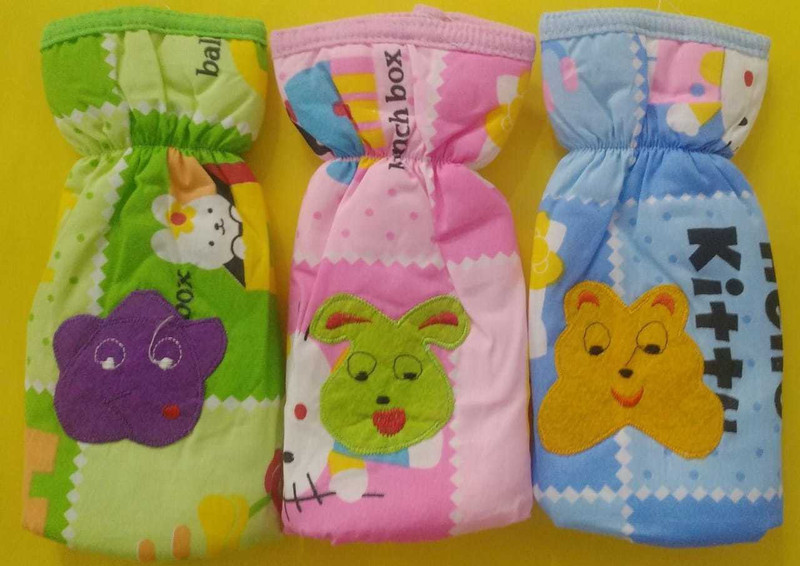 PADDY BABY Baby Feeding Cotton Bottle Cover - Pack of 3 -250ml (Multicolor-2(Green, Blue, Pink)