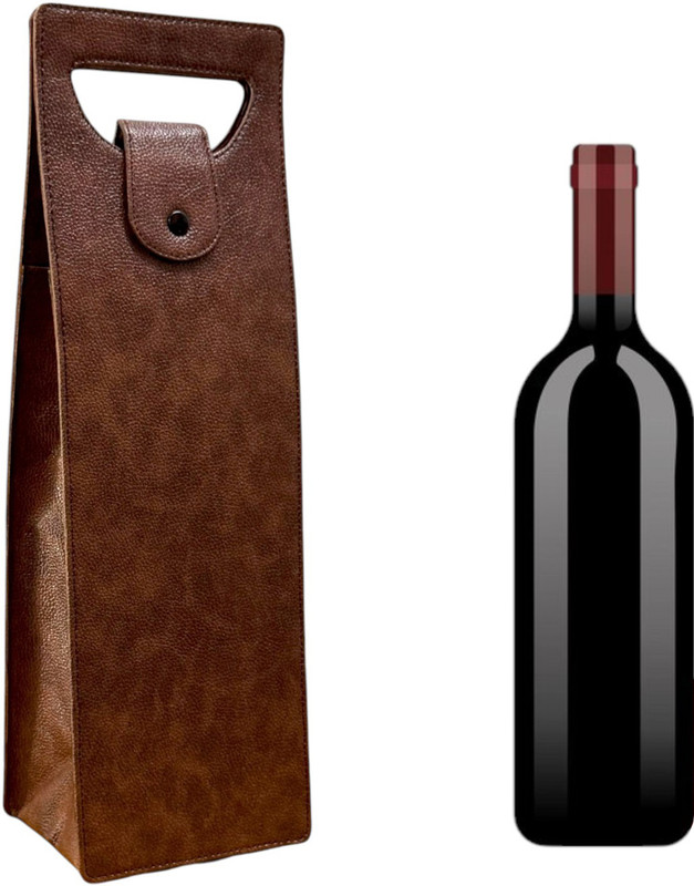 Gizmofreaks Wine / Liquor Bottle Holder Cover Case Container Portable Carry Bag(Brown)