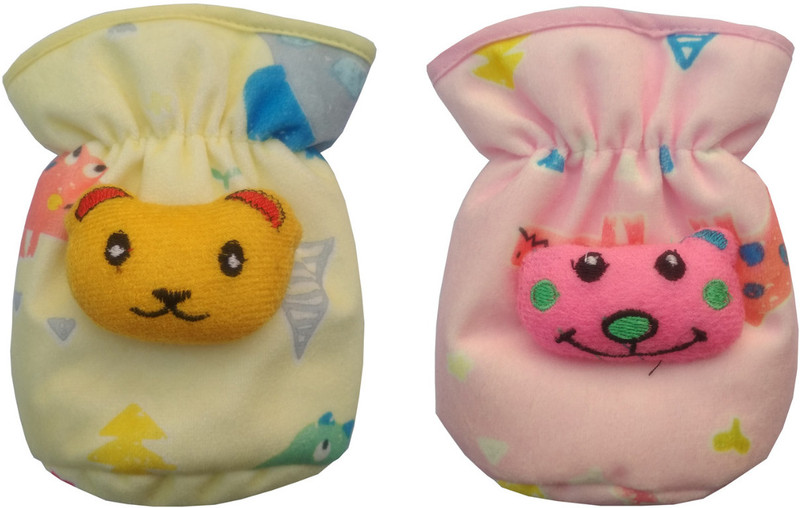 RADHOPARY BABY FEEDING BOTTLE COVERS IN SOFT VELVET, 125-150 ML CAPACITY(Yellow, Pink)