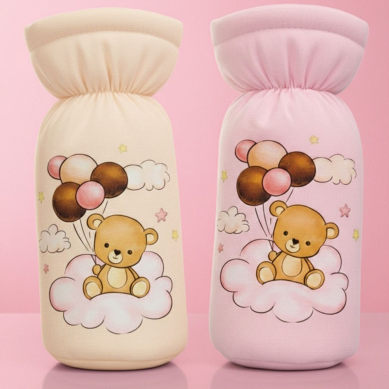 Vborn Feeding Bottle Cover|Suitable for 130 ML-250 ML Feeding Bottle - Pink and Green(Green And Pink)