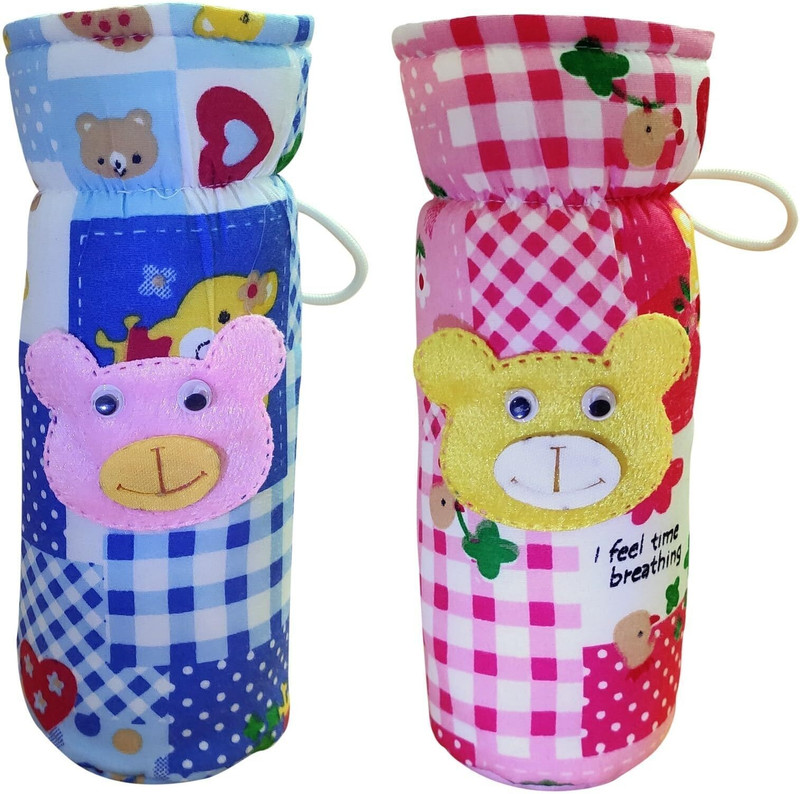 Sarvatapana Baby Bottle Cover for Feeders Baby Feeding Bottle Cover 60 -125 ml Pack of 2(Blue & Pink)
