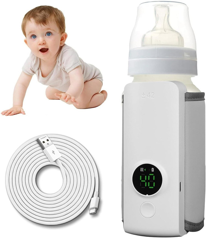 EVERSYS Portable Baby Bottle Warmer – Rechargeable Cordless Milk Warmer(White)