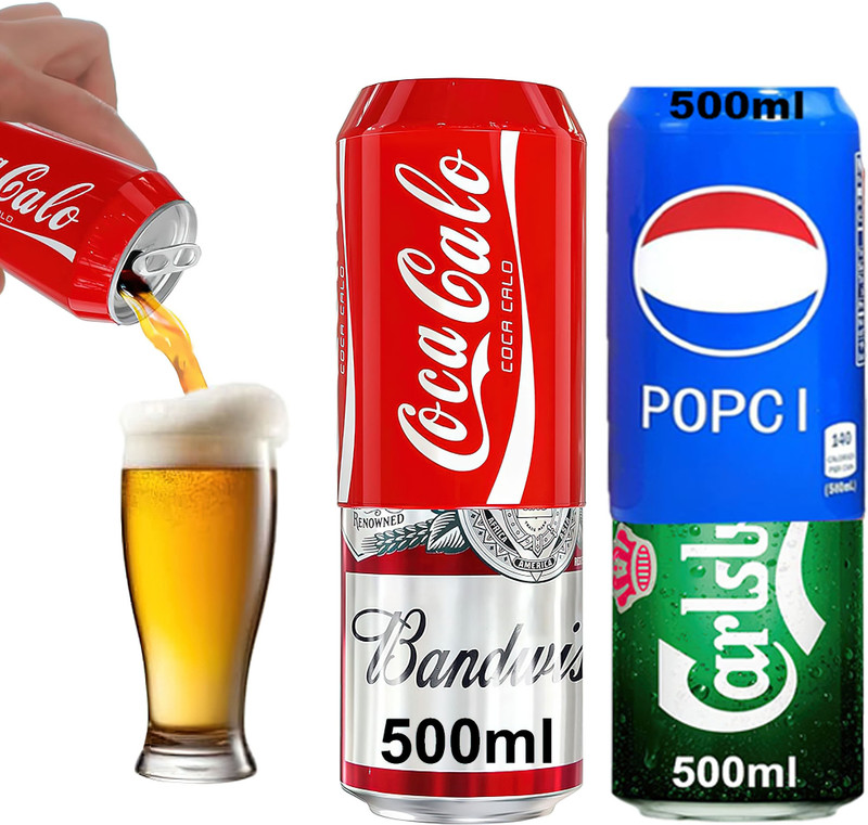 brainle Silicone Beer Can Cover 500ml, Bear Can Cover Sleeve for Hiding Your Cold Drinks(Red, Blue)