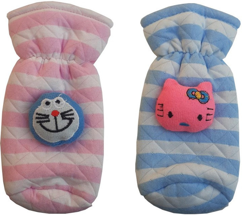 RADHOPARY BABY FEEDING BOTTLE COVERS IN QUILTED FABRIC(Pink, SKYBLUE)