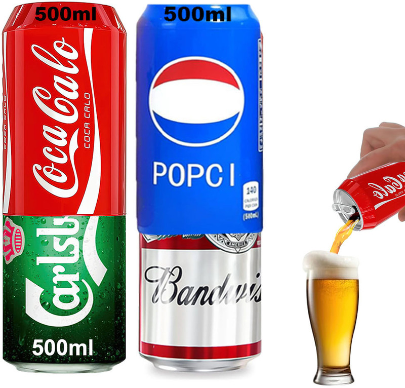 Kidoca Beer Can Cover 500ml, Bear Can Cover, Silicone Sleeve for Soda Tin Cans, 2 Pcs(Red, Blue)