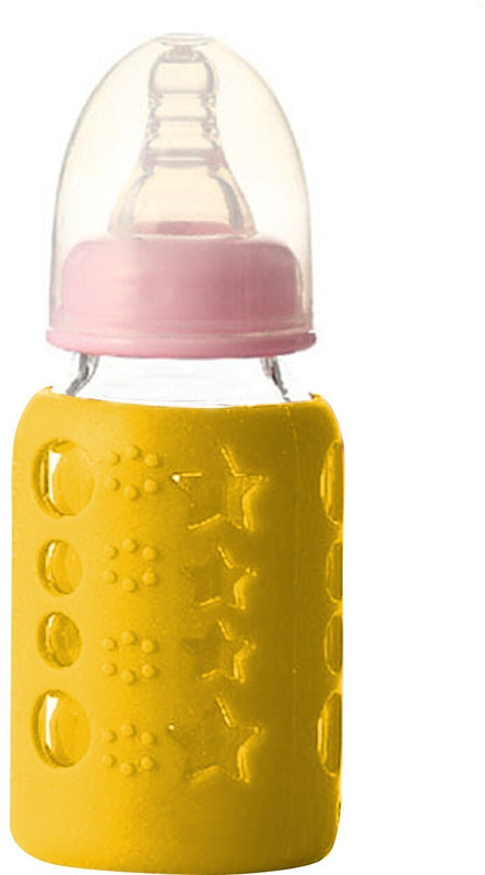 Safe-o-kid Silicone Baby Feeding Bottle Coverfor Insulated Protection, Medium 120ml,Yellow(Yellow)