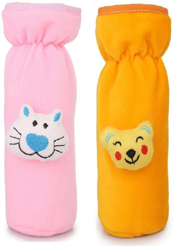 FRAIVIKO Baby Feeding Cotton Bottle Cover(Pink+Yellow)