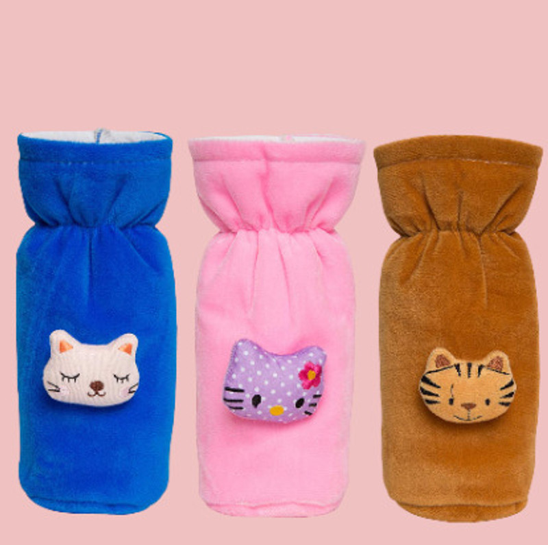 Demifine Kitty Cozy Plush Bottles Covers(Multicolor)