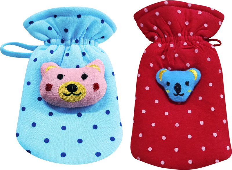 Lala Maneet Soft Hosiery Baby Feeding Bottle Cover|Dark Dotted Cartoon Design for 60-125ML(Red, Blue)