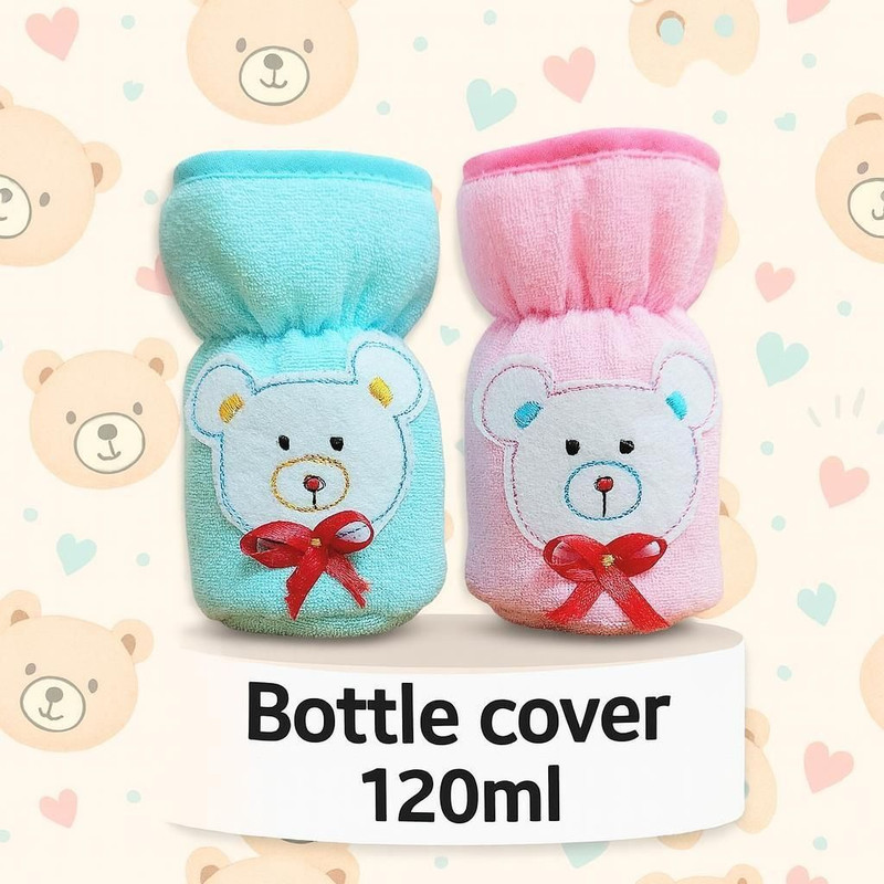 HUNNY BUNNY kids store feeder cover 120ml ( pack of 2 ) soft cotton(Multicolor)