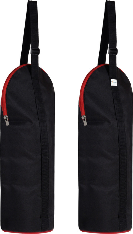 HOMESTIC by Kuber Industries Rexine Adjustable Strap & Zipper Bottle Cover|2.5 Ltr|XL Size|Pack of 2|Black(Black)