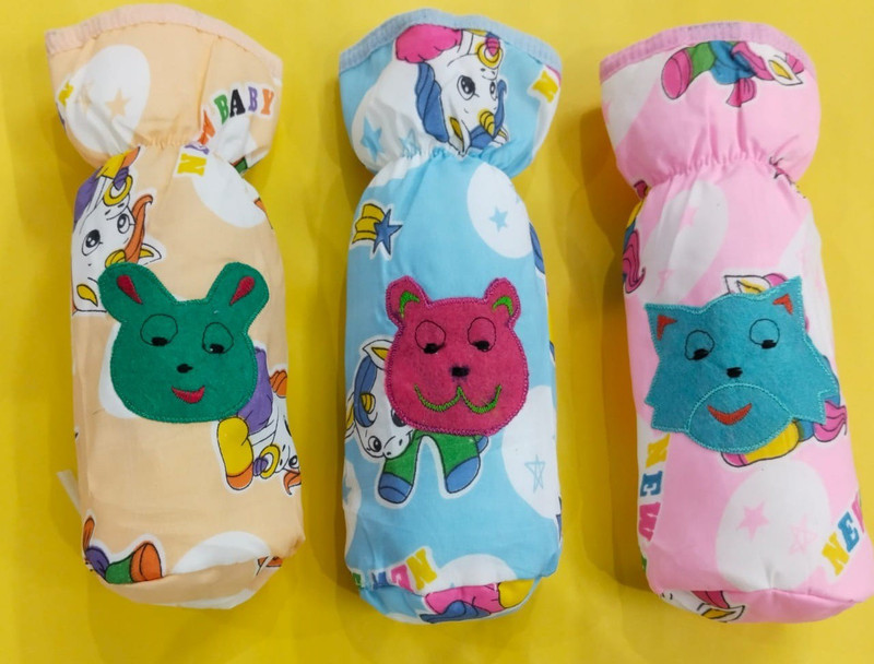 ADRIEL BRINGING JOY New Born Baby Feeding Cotton printed Bottle Cover(250ml) - Pack of 3(Multicolor)
