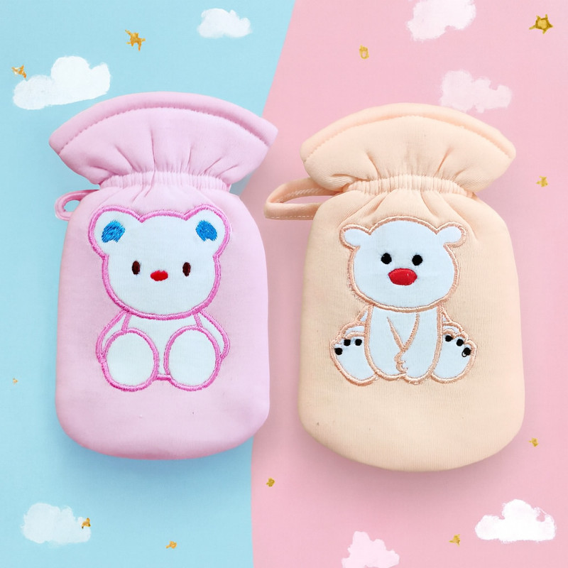 Lala Maneet Comfortable Baby Bottle Covers - Washable Hosiery for Boys & Girls, 2 Pieces(Pink, Peach)
