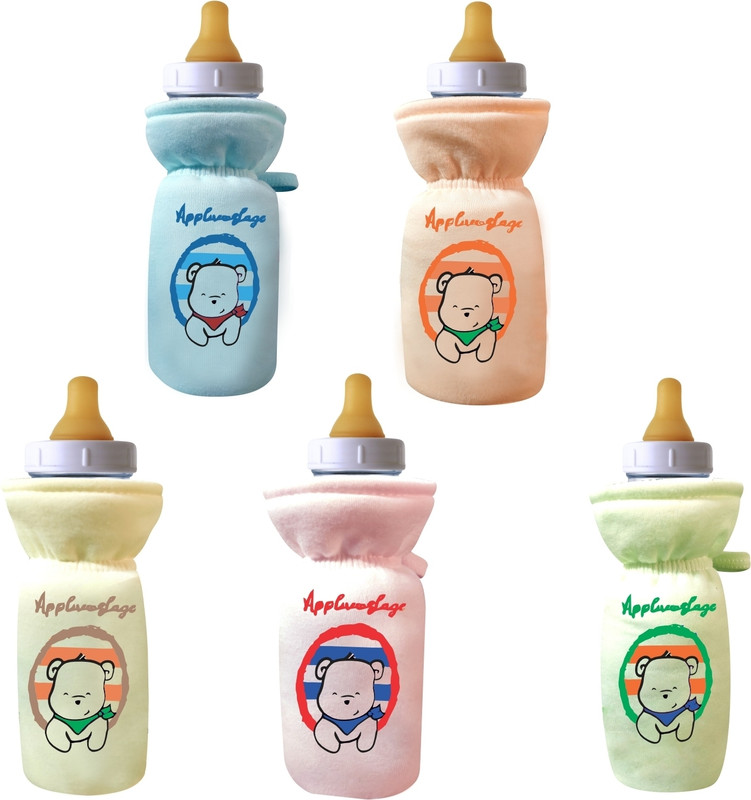 Da Anushi Stretchable Baby Feeding Bottle Cover with Easy to Hold Strap, 60-125ml(Multicolor)