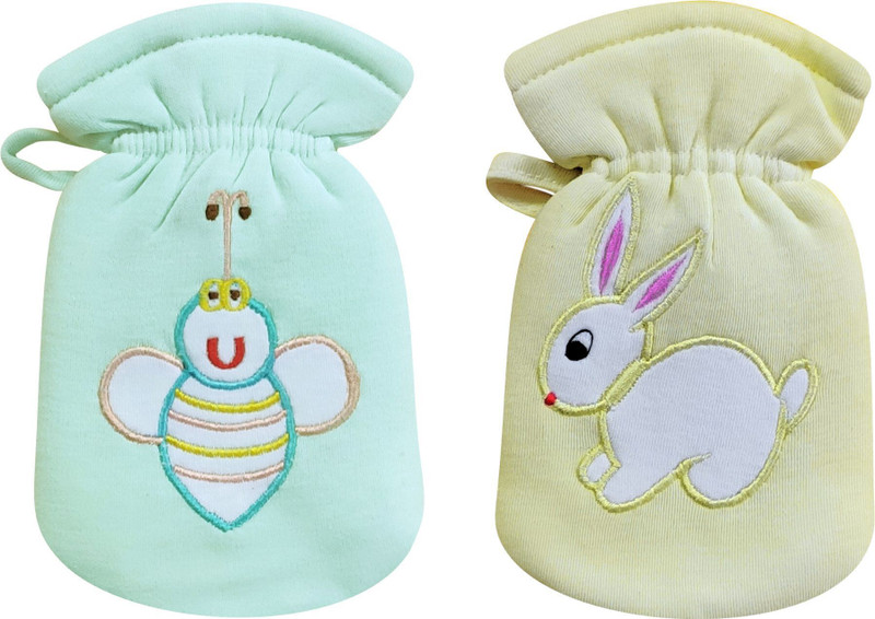 MW PRINTS Stretchable Baby Bottle Cover with Strap & Cute Patch | Suitable For 60- 125ml(Green, Yellow)