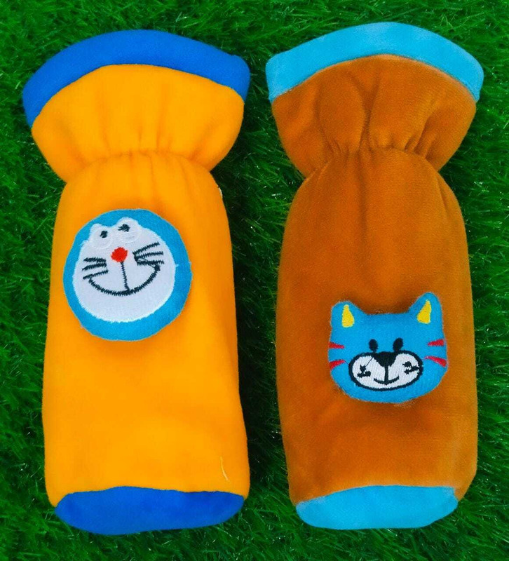 PADDY BABY High Quality Velvet Shearing Soft Bottle Cover With Teddy (Multicolor)(Yellow, Brown)