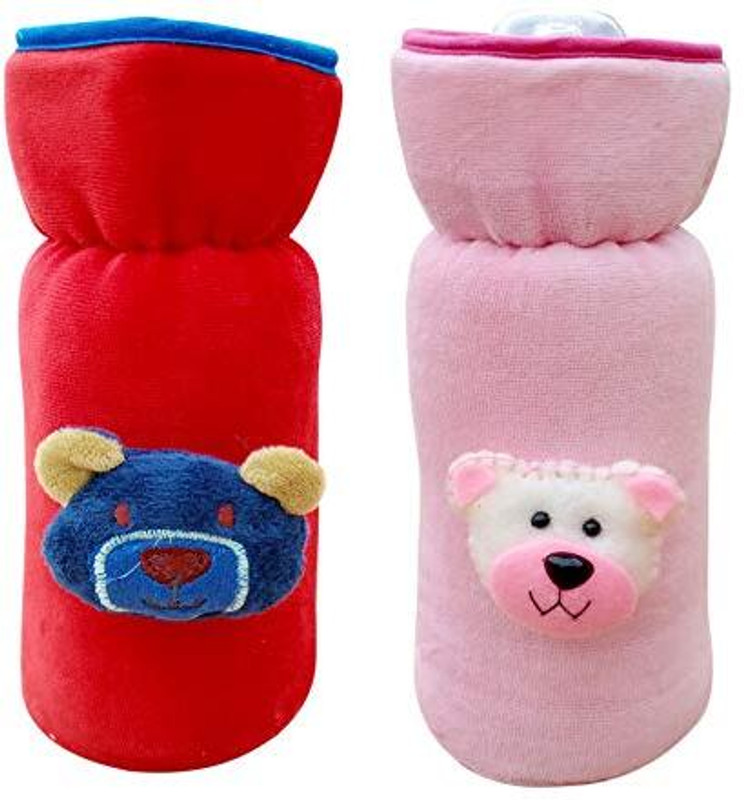 Trivika And Sons Baby Feeding Bottle Covers for Feeders with Easy-to-Hold Strap 240 ml/8 oz(Red, Pink)