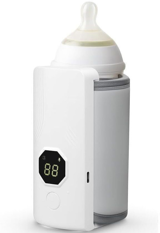 SSJAAK Portable Warmer Bottle,Travel-Friendly,Fast-Heating,Cordless And Rechargable(White)