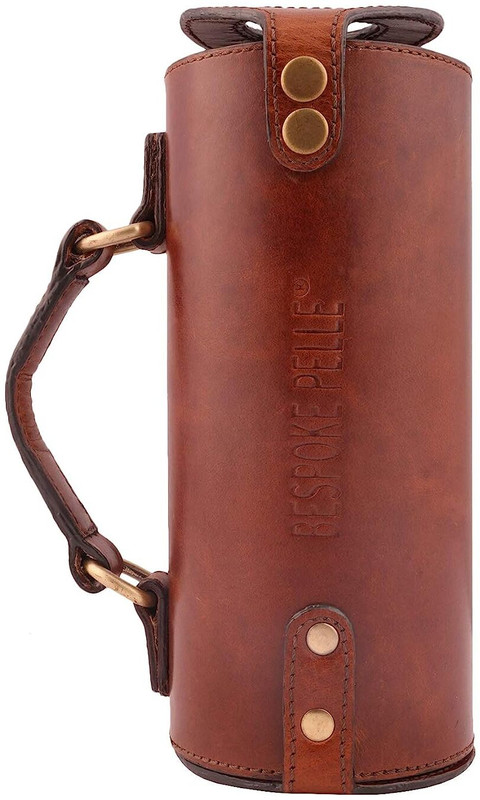 Bespoke Pelle Wine Holder Genuine Leather(Chocolate Brown)