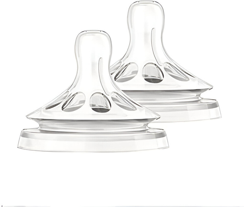 JUBLYN Natural Silicone Teat/Nipple with Comfort Petals,BPA-Free (Pack of 2) Medium Flow Nipple(Pack of 2 Nipples)
