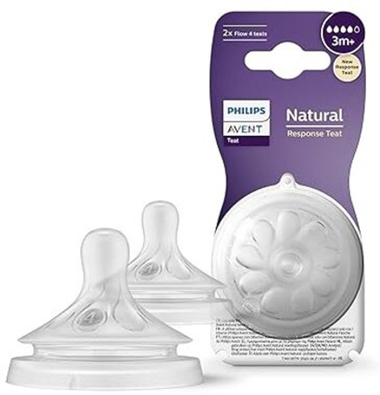 PHILIPS Natural Response Baby Bottle Medium Flow Medium Flow Nipple(Pack of 2 Nipples)