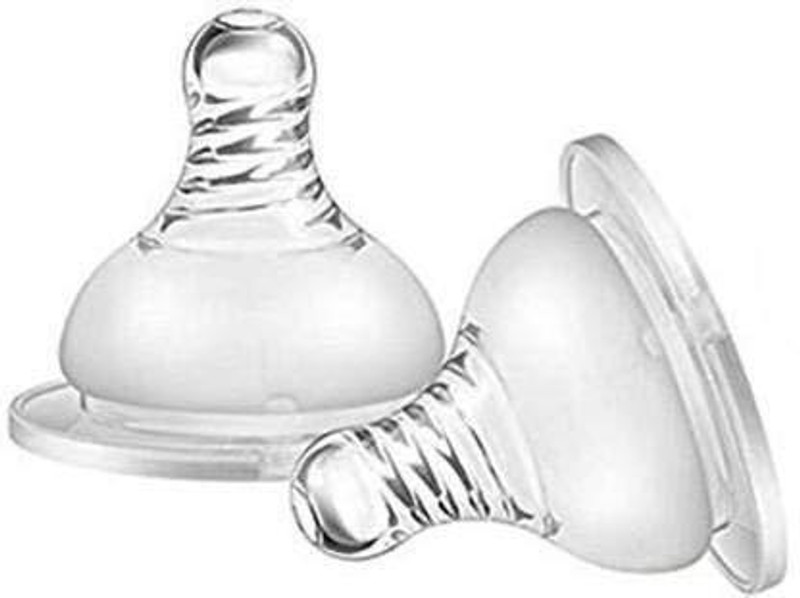 SHOPPIZONE Wide Neck Nipple for All Kinds of Wide Mouth Feeding Bottles/Steel Feeders Medium Flow Nipple(Pack of 2 Nipples)