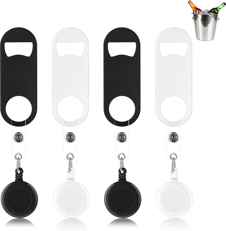 HASTHIP Portable Telescopic Bottle Opener Set Portable Telescopic Stainless Steel Bottle Opener Keychain Pack of 4 Bottle Opener Set(Pack of 4)