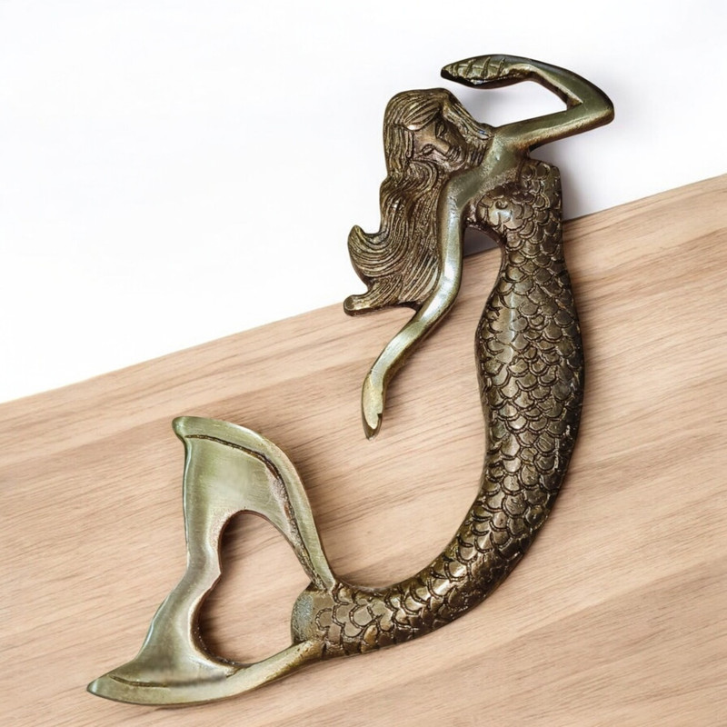 SJL Mermaid Design Brass Bottle Opener /Fish Design Bottle Opener, Bar Accessories, Barware Decor, Standard Bottle Opener(Pack of 1)