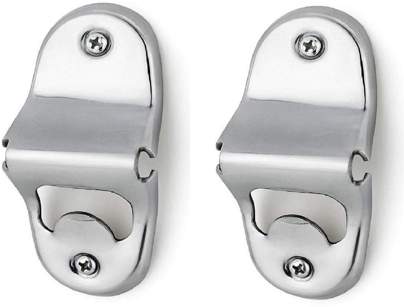 Dynore Stainless Steel Heavy Duty Wall Mounted Bottle Opener Stainless Steel Heavy Duty Wall Mounted Bottle Opener Bottle Opener Set(Pack of 2)