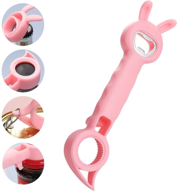 Saylani Enterpeises 4 in 1 Bottle Opener, Cute Animal Multifunctional Opener Kitchen Tool Protects Your Fingers for Wine, Cans, Sauce Bottles, Drinks Bottle Opener(Pack of 1)