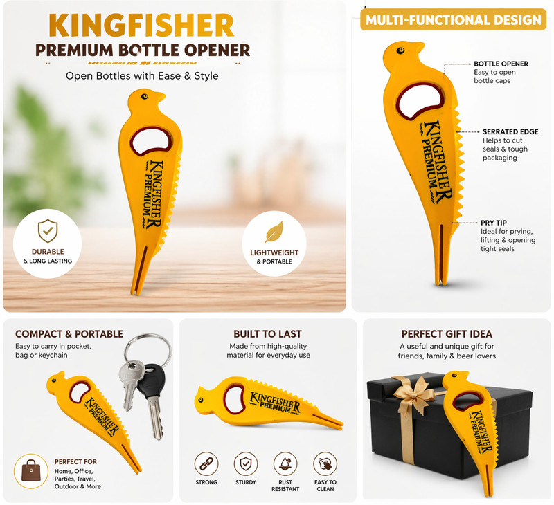 Elena BO15 Bottle Opener Keychain 3-in-1 Cutter Opener Tool Bottle Opener(Pack of 1)