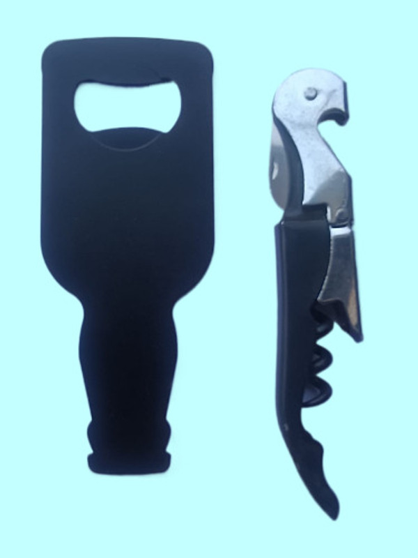CherryBox Wine Cork Screw & Bottle Opener - 2 in 1 (Silver) Stainless Steel Wine and Bottle opener Bottle Opener(Pack of 1)