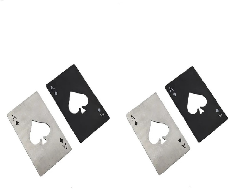 BHOOLU&GOOLU Creative Poker Shape Stainless Steal Bottle Opener - 4 Pcs Set Creative Poker Shape Stainless Steal Bottle Opener - 4 Pcs Set Bottle Opener Set(Pack of 4)