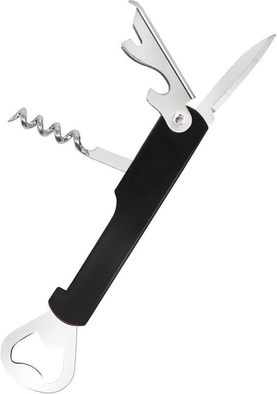 KAVORA 4 in 1 Bottle Opener cum cutter, Sharp Bottle Opener Two-Step Wine Opener & Built-in Foil Cutter & Opener Wine Key Waiter Corkscrew Bottle Opener(Pack of 1)