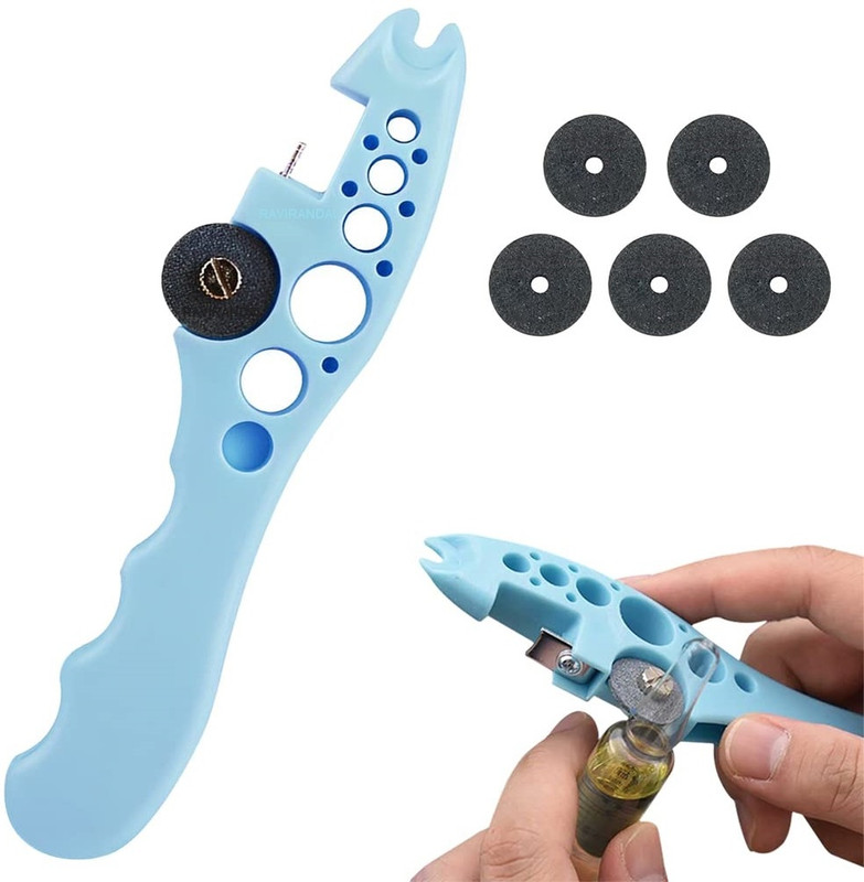 valsheri Ampule Cutter with 5 Replaceable Grinding Wheels, Ampoule Cutter for Doctors Ampule Breaker, Suitable for Home Daily or Medical Use, Cut The Ampoule Bottle Opener